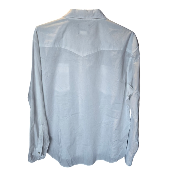 Wrangler Blue Casual Button Down Shirt with Long Sleeves and Standard Collar - Picture 2 of 7